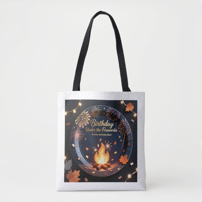 Elegant Bonfire Night Birthday Tote Bag (Front)