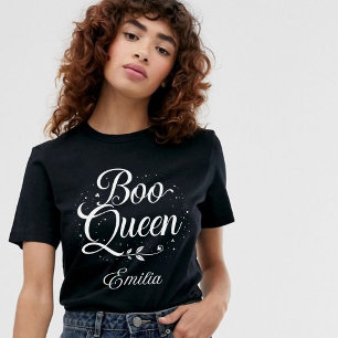 Elegant Boo Queen Name Halloween Black and White Sweatshirt