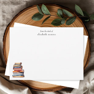 Elegant Book Lover's From The Desk Of Personalised Card