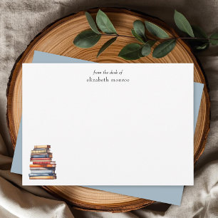 Elegant Book Lover's From The Desk Of Personalised Card