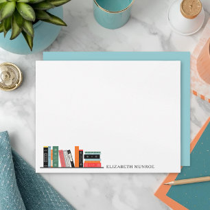 Elegant Book Shelf Illustration Personalised Card
