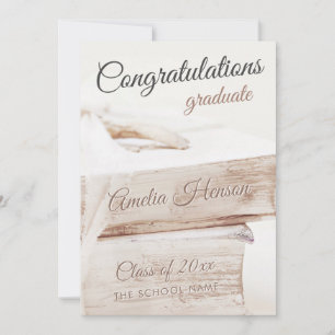 Elegant Book Stack Congratulations Graduate Holiday Card