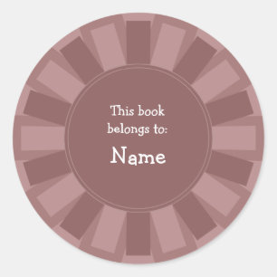 Elegant bookplate design classic round sticker