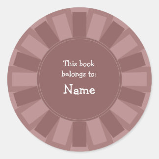 Elegant bookplate design classic round sticker
