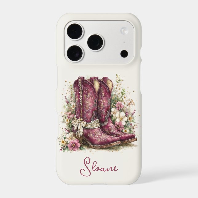 Elegant Boots with Flowers Monogrammed (Back)