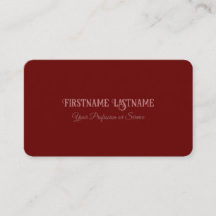 Elegant bordeaux minimal majestic business card