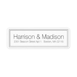Elegant Border black white Wedding Return Address Return Address Label