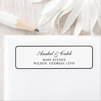 Elegant Border Frame Wedding Return Address Label