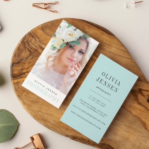 Elegant Border   Photographer Vertical Business Card