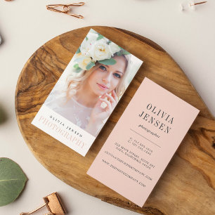Elegant Border Photographer Vertical Business Card