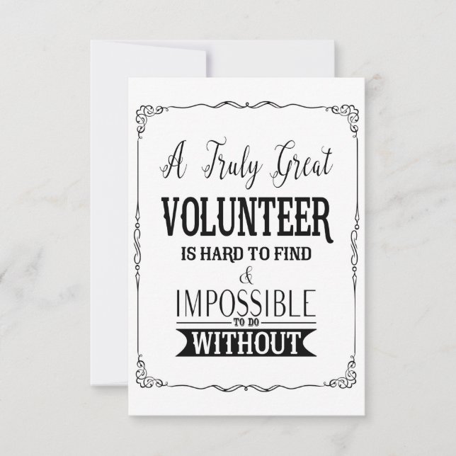 Elegant border volunteer appreciation week card (Front)