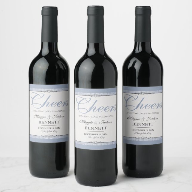 Elegant Border Wine Label (Bottles)