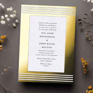 Elegant Border   Yellow Real Gold Frame Wedding