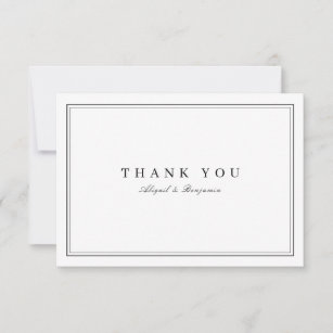 Elegant borders black white minimalist thank you