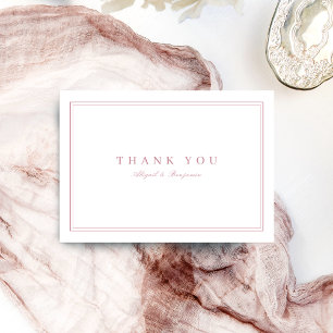 Elegant borders dusty rose minimalist thank you card