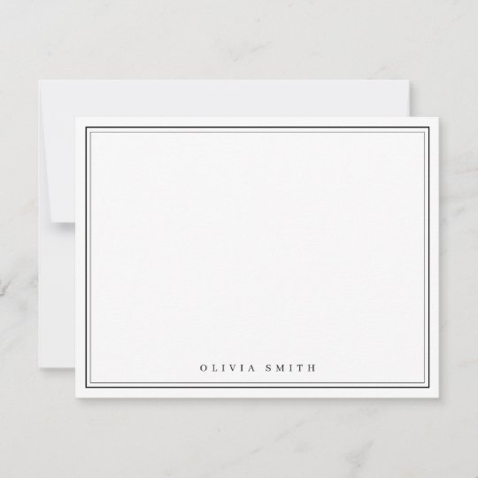 Elegant borders minimalist personalised Stationery Card | Zazzle.com.au