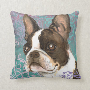 Elegant Boston Terrier Cushion
