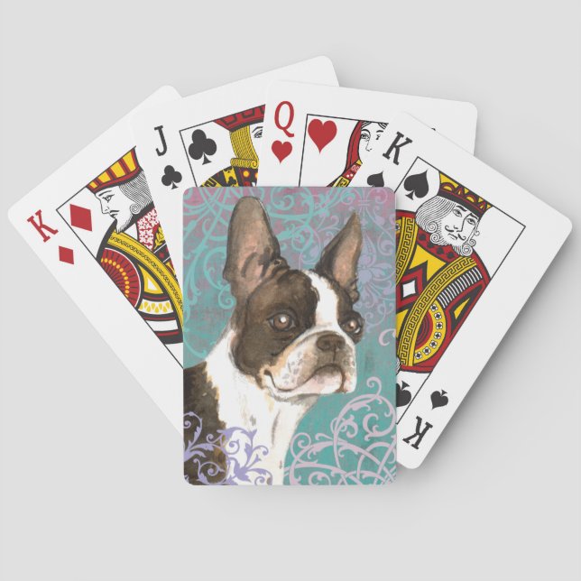 Elegant Boston Terrier Playing Cards (Back)