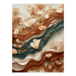 ✨Elegant Botanical Abstract Paper Layer Art✨ Poster