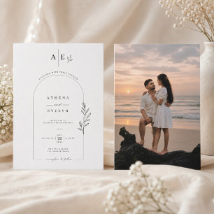 Elegant Botanical Arch Wedding Invitation Template