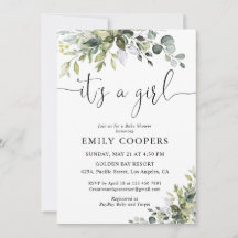Elegant Botanical Baby Shower Invitation