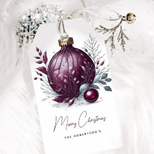 Elegant Botanical Bauble Christmas  Gift Tags