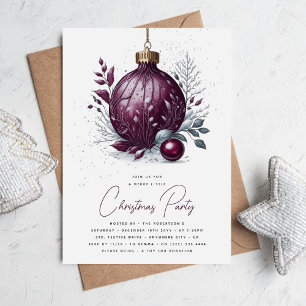 Elegant Botanical Bauble Christmas Party Invitation
