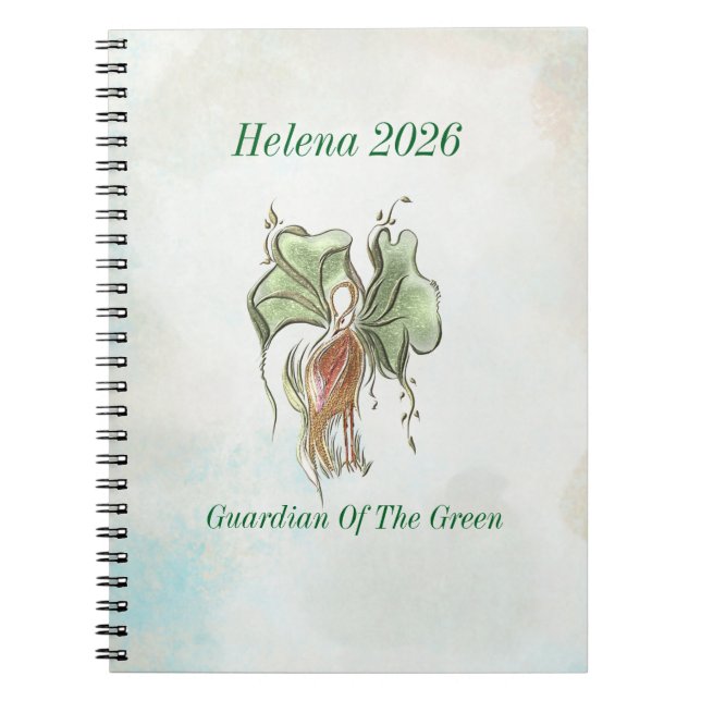 Elegant Botanical Bird  Notebook (Front)