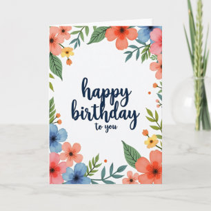 Elegant Botanical Birthday Card