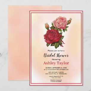 Elegant botanical boho blush floral Bridal Shower Invitation