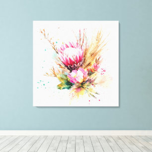 Elegant Botanical Boho Watercolor Floral Wall Art