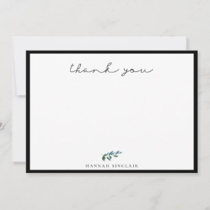 Elegant Botanical Branch Black Thank You Card