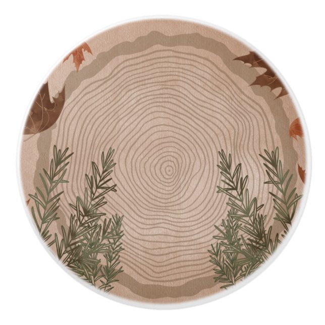 Elegant Botanical Christmas   Ceramic Knob (Front)