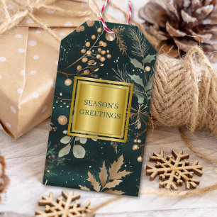 Elegant Botanical Christmas Corporate Business Gift Tags
