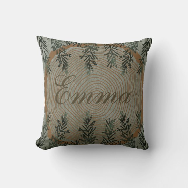 Elegant Botanical Christmas  Cushion (Front)