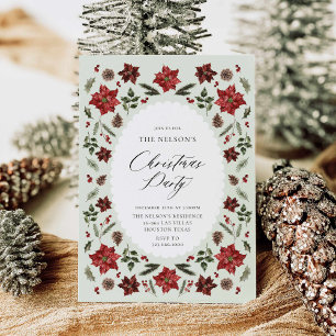 Elegant Botanical Christmas Party Invitation