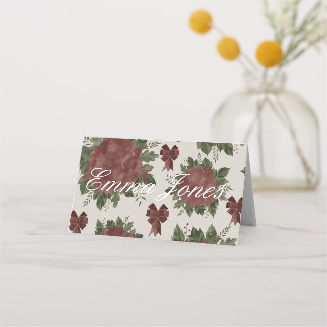 Elegant Botanical Christmas   Place Card (Front)