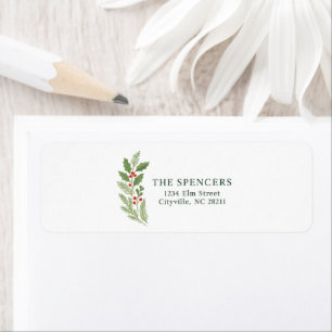 Elegant Botanical Christmas Return Address Label