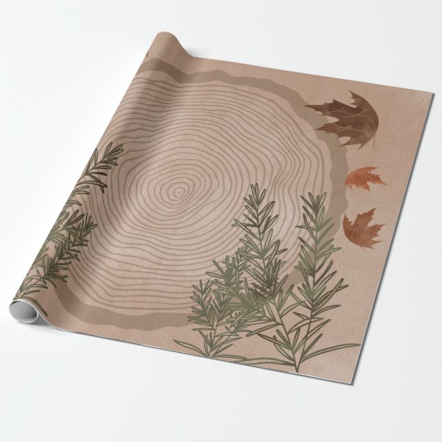 Elegant Botanical Christmas  Wrapping Paper (Unrolled)