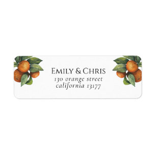 Elegant Botanical Citrus Greenery Return Address Label