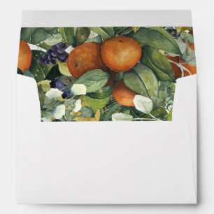 Elegant Botanical Citrus Greenery Wedding Envelope