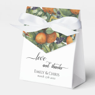 Elegant Botanical Citrus Greenery Wedding Favour Box