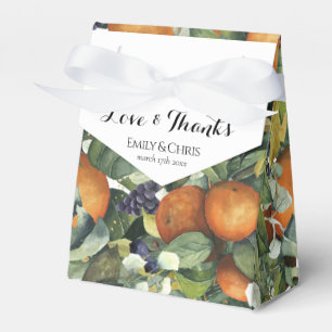 Elegant Botanical Citrus Greenery Wedding Favour Box