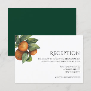 Elegant Botanical Citrus Wedding Reception Card