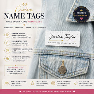 Elegant Botanical Custom Name Tag