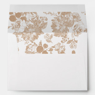 Elegant Botanical Delicate Gold Floral Address Envelope