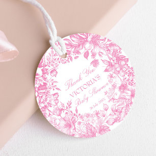 Elegant botanical dusty pink baby shower favour favour tags