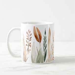 Elegant Botanical Earthy Tones Boho Coffee Mug
