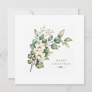 Elegant Botanical Eucalyptus Christmas Flat card