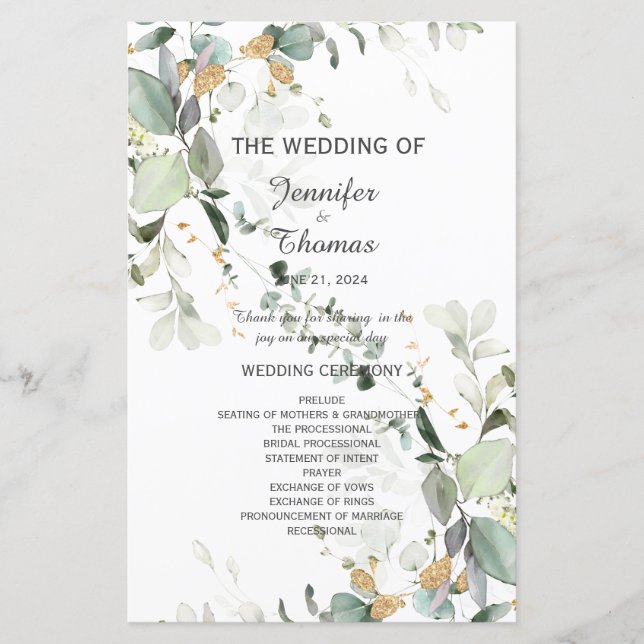 Elegant Botanical Eucalyptus Greenery (Front)